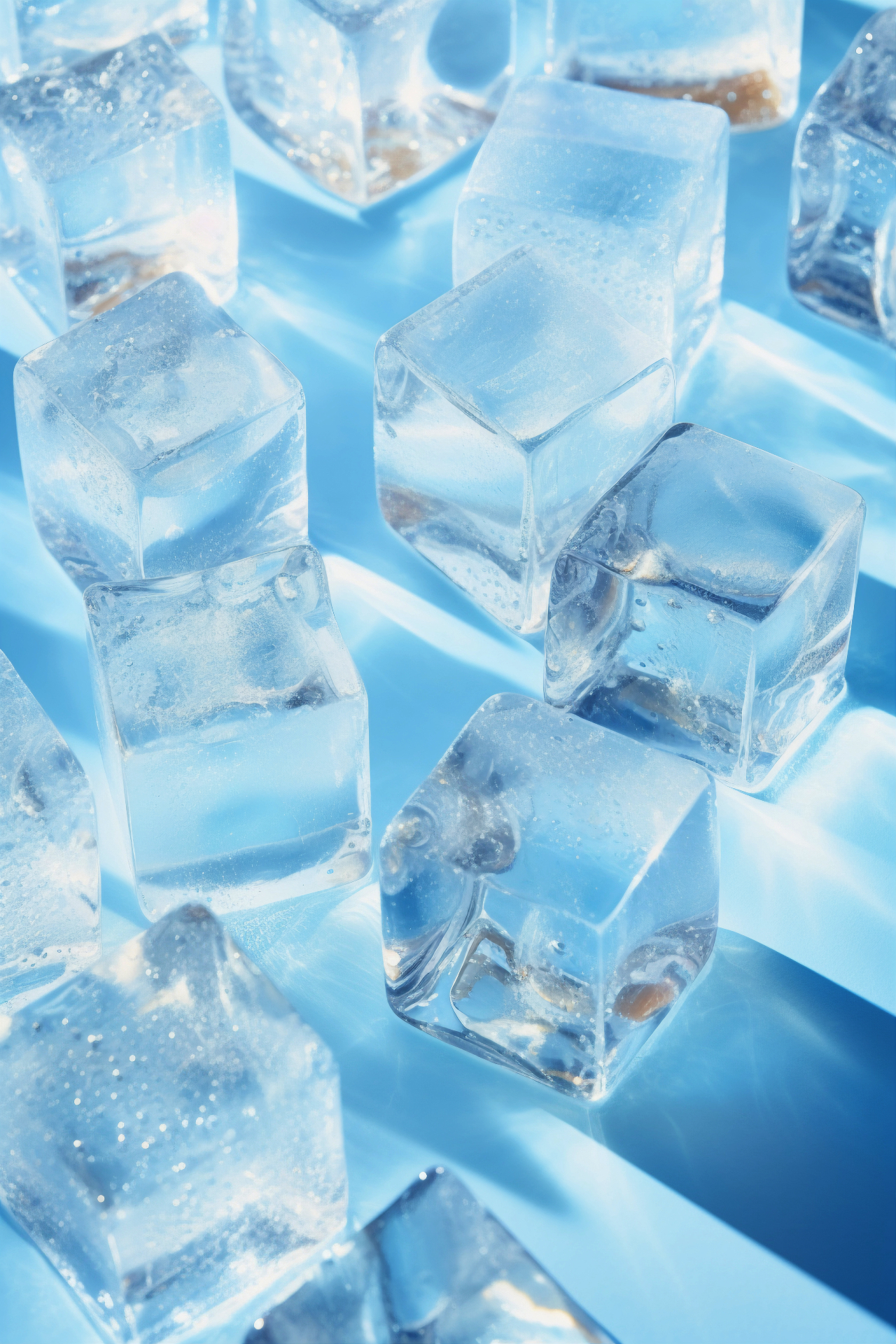 Eiswürfel in Makroaufnahme